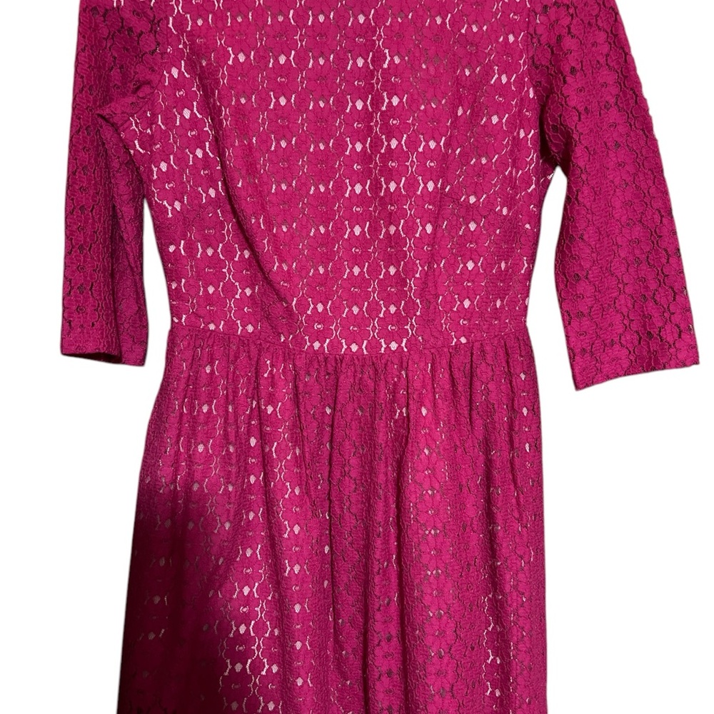 Lilly Pulitzer Pink A-line Dress with Bateau Neckline and Cuffed Sleeves